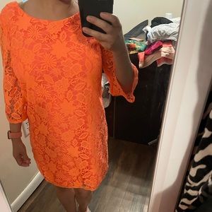 Bright orange dress